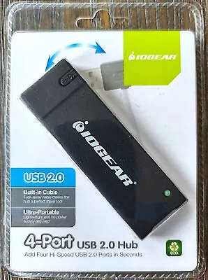 NEW IOGear 4-Port Ultra Portable USB 2.0 Hub GUH285 | SEALED • $2.99