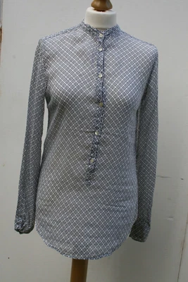£24.99 • Buy Forte_forte Shirt Cotton Voile White & Blue  Size 36 / S / UK8