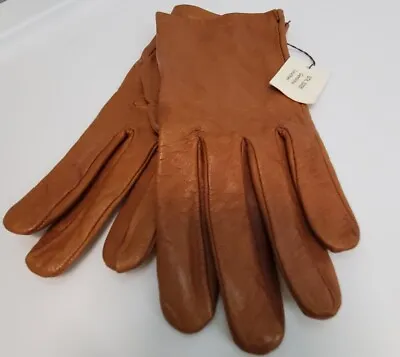 Vintage Brown Genuine Extra Soft Leather Italian Gloves Size 8 • $45