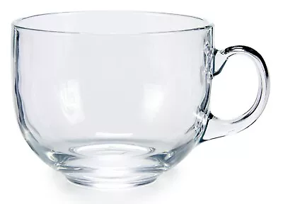£18.99 • Buy Set Of 6 Extra Large JUMBO Clear Glass Coffee Mugs Soup Mugs 470ml Capacity