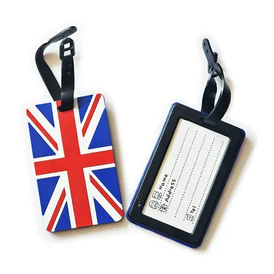 British Union Jack Flag Fashion Luggage Tags Cute Holiday Travel Suitcase Labels • £4.99