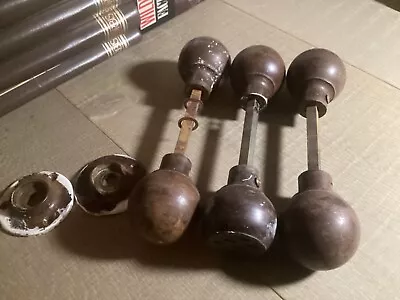 £35 • Buy Vintage Brown  Bakelite Door Knobs/handles,set Of 3