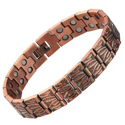 £25 • Buy Masculine Chunky Mens Copper Magnetic Bracelet Heavy Pure Solid Copper + Box