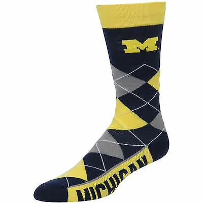 Michigan Wolverines Argyle Socks Crew Length One Size Fits Most NEW! • $14.99