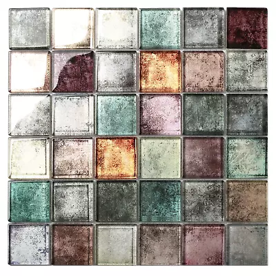 5 Sheets Tiles 2'' X 2'' Glass Squared Tile For Mosaic Wall Backsplash • $87.75