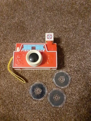 £4.99 • Buy Vintage Retro Style Fisher Price Childs Toy Camera 3 Changeable Picture Discs