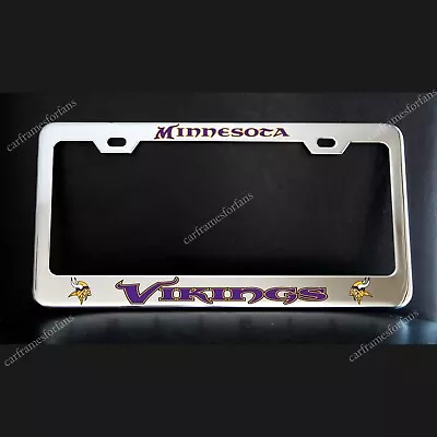 Minnesota Vikings License Plate Frame Custom Made Of Chrome Plated Metal • $29.99