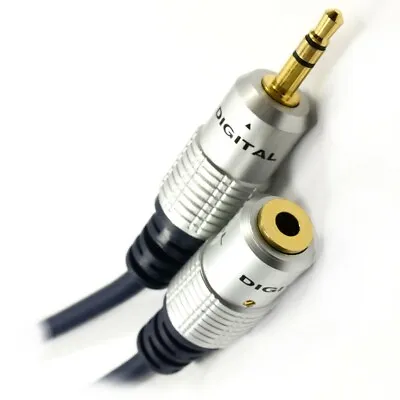 Metal 3.5mm Male Stereo Jack To Female Headphone Audio Extension Cable 1m 3m 5m • £4.49