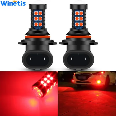 2X H10 9145 Pure Red LED Headlight Bulbs SMD 3030 Fog Driving Light Super Bright • $14.93