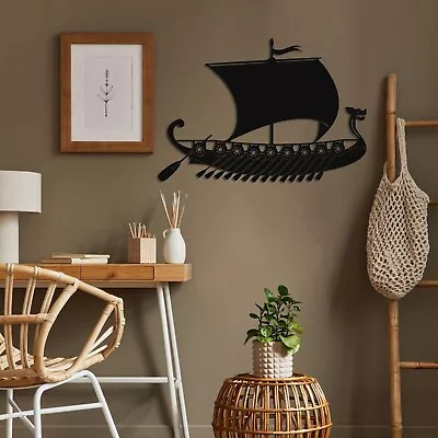 Viking Ship Metal Wall Art Metal Wall Decor Home Decor Wall Sculpture • $149.90