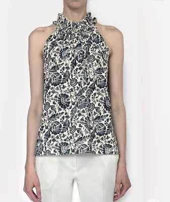 Vanessa Bruno Floral Printed Mock Neck Halter Top Size 42/US 10 • $29.99