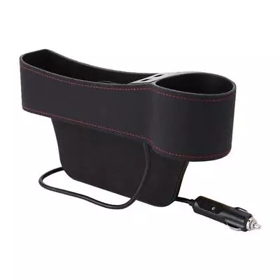 Car Storage Organizer Pocket Right Side Seat Catch Box PU Leather Dual USB Parts • $30.35