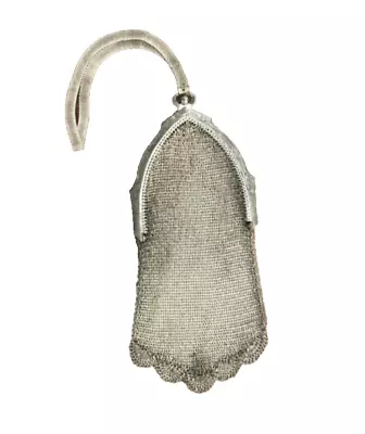 Antique Whiting & Davis Silver Mesh Purse Scalloped Bottom-ESTATE FIND! • $24.99