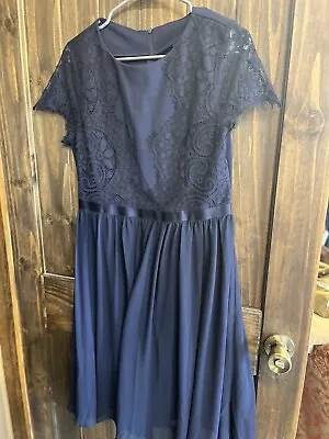 Miusol Women’s Dress L Mother Of The Bride Formal Evening Navy Lace Collezioni • $19.99
