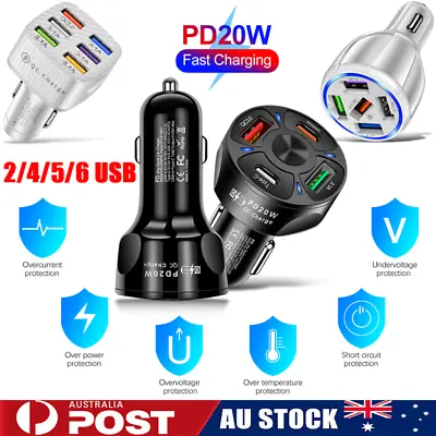 20W Car Charger PD QC3.0 FAST Charge 4/5/6 USB Type-C Cigarette Lighter Adapter • $11.99