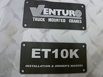 Venturo ET10K Truck Mounted Crane Owner Operator & Installation Manual • $151.87