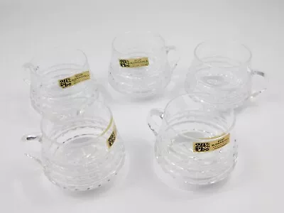 Set Of 5 Echt Bleikristall 24% Lead Crystal Punch Glasses Mugs Cups With Handles • $49.99