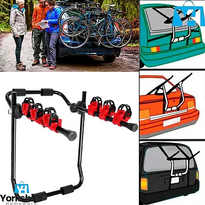 3 Bicycle Bike Car Cycle Carrier Rack Universal Fitting Saloon Hatchback Estate. • £29.95