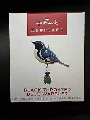 2022 Hallmark BLACK-THROATED BLUE WARBLER ~ Beauty Of Birds Miniature Ornament • $11.99