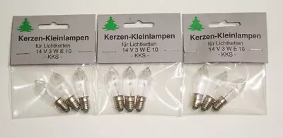 Narva Light Bulbs 9 Piece Small Light Chain Candle Arches 14 V 3W E10 • $10.55