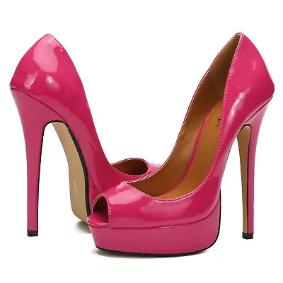 £110.27 • Buy Men's Peep Toe High Heels Drag Queen Trans Shoes Crossdresser Cut Out Plus Size