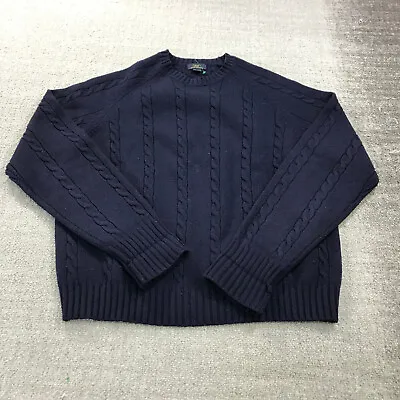 Brooks Brothers Sweater Mens Large Wool Cable Grandpa Thick Heavy Oarsman Dad • $34.88