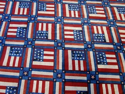  PATRIOTIC FLAGS Print Fabric * BTY * Warren Kimble Cranston * Americana July 4 • $9.99