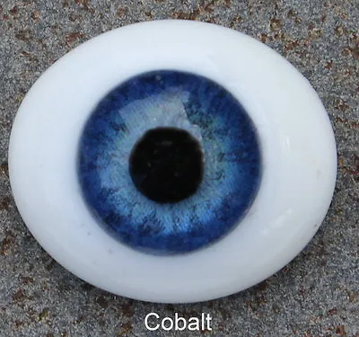 £15.74 • Buy Reborn Doll Eyes, Glass Oval Flatback, Cobalt Blue 20mm
