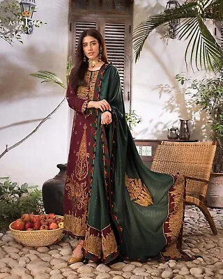 £65 • Buy ASim Jofa Syra Edit Kashmiri Shawl Unstitched Suit Winter Maria B Eid Festive
