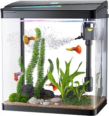 Pondon 3 Gal Led Glass Aquarium Kit Black **brand New** • $64