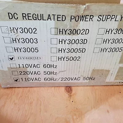 MASTECH HY6003D DC Power Supply 60V 3A • $99.99
