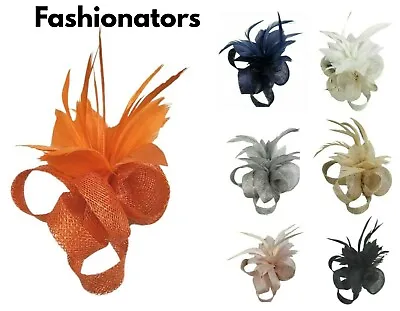 £10.99 • Buy Women Small Flower Feather Fascinator Party Brooch Clip Royal Ascot Wedding Race