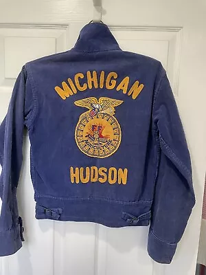 Vintage 50s FFA Corduroy Future Farmers  Hudson Michigan Jacket President S/M • $199