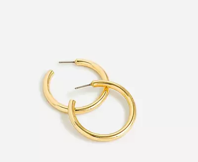 J.Crew Mini Tube Hoop Earrings Matte Gold M0482 • $20
