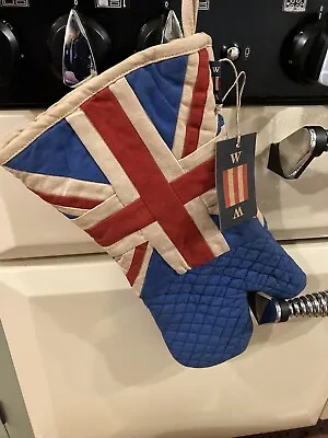 Union Jack Gauntlet/Oven Glove By Woven Magic Marine Edition • £19.95