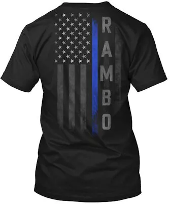 Rambo Family Thin Blue Line Flag T-Shirt Made In The USA Size S To 5XL • $21.79