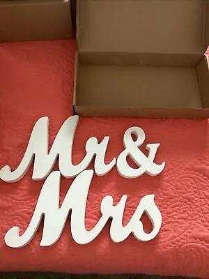 White Sign Mr And Mrs Sign Wood Letter Wedding Signs-Slightly Used • $5