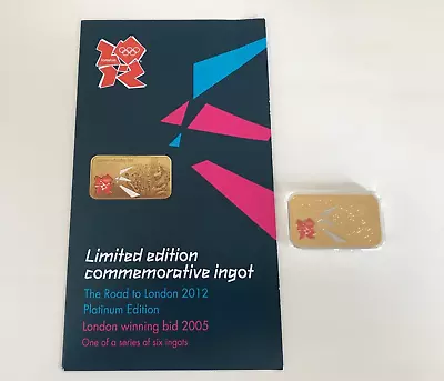 2012 Limited Edition Commemorative Olympics Gold Layered Ingot ~ London 2005 • £34.50