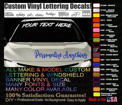 Custom Lettering Windshield Vinyl Decal Sticker Banner Car Window Body DIY • $16.23