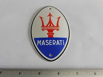 MASERATI - Porcelain Enamel Automobile Car Grill Badge / Emblem / Sign / Shield • $59.95
