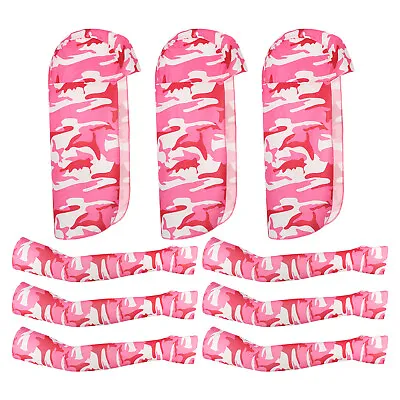 6pcs Hard Hat Sun Shade Neck Shade And Cooling Arm Sleeves Camo Rose Red • $29.99