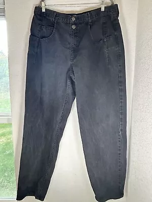 Vintage Guess Jeans Mens 37x31 Pascal Fit 075 Loose Baggy Tapered Leg Black 90s • $39.50