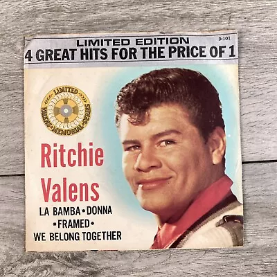 45 RPM 7  Ritchie Valens   1959 Del-Fi D-101  La Bamba   Donna   Framed  EP • $149.99