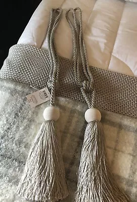 New Laura Ashley X 2 Tassel Tie Backs In Dove Grey- RRP £80 • £20