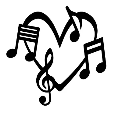 Music Notes Heart Love Vinyl Decal Sticker For Home Cup Car Wall Decor A1327 • $2.25
