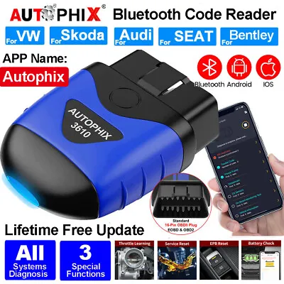 AUTOPHIX 3610 OBD2 Code Reader Car All Systems Diagnostic Scanner Tool EPB OIL • £49