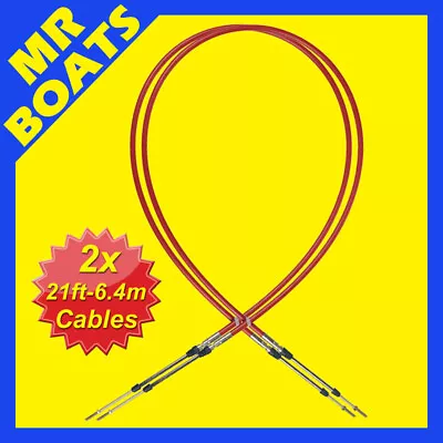 2 X 21FT 6.4m BOAT Throttle Control Cable 33C Yamaha Parsun Outboard FREE POST • $92.50