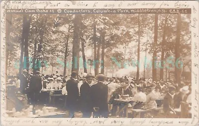 Middletown NY - O&W RAILROAD CONDUCTORS CLAM BAKE - RPPC Ketcham Postcard • $55