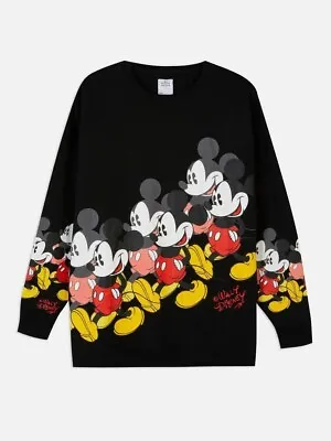 Ladies MICKEY MOUSE Sweatshirt Women's Disney Black Sweater Top 14 - 16 Large • £28.50