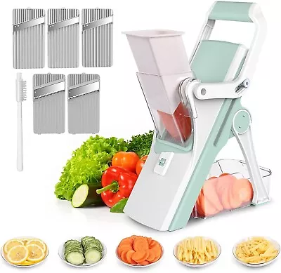 £15.99 • Buy 5 In 1 Slicer Adjustable Vegetable Chopper Mandoline Slicer Julienne Cutter Safe